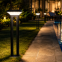 Lampadaire solaire de jardin étanche IP65 en aluminium moulé sous pression avec détecteur de mouvement, 10W, en PC, design tendance, en promotion
