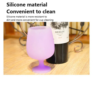 Verres <span class=keywords><strong>à</strong></span> <span class=keywords><strong>vin</strong></span> en silicone rouge de 260 ml, anti-chute, design esthétique, verres <span class=keywords><strong>à</strong></span> <span class=keywords><strong>pied</strong></span> haut en silicone - Product Image 3