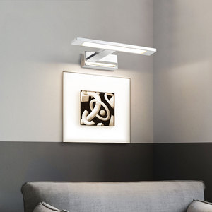 Applique murale LED chromée moderne 15W 4100K blanc neutre, abat-jour rectangulaire, montage en surface pour éclairage de miroir de salle de bain - Product Image 2