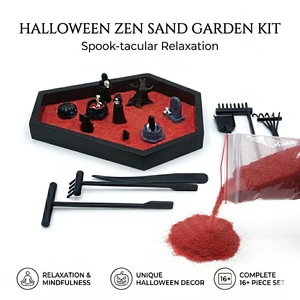 Kit de jardin <span class=keywords><strong>zen</strong></span> DIY d'Halloween en gros, ensemble de bac à sable effrayant pour bureau, décoration ambiance festive, cadeaux de pleine conscience pour adultes - Product Image 1