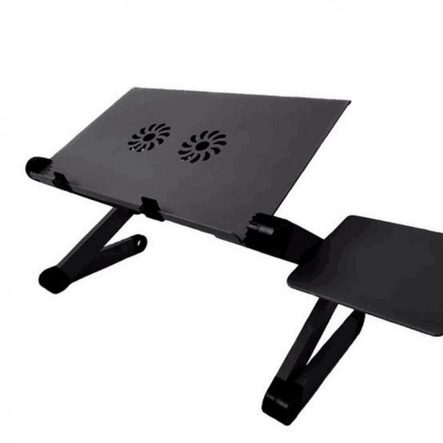 Portable Foldable Adjustable Folding Table for Laptop Desk Computer Mesa Para Notebook Stand Tray for Sofa Bed Black
