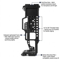 LAIDNUO Cage de caméra en aluminium usinée CNC sur mesure, anodisée noire, avec fixation Dovetail, griffe porte-accessoire et support Arca Swiss pour équipement OEM
