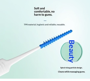 Cure-dents interdentaires en silicone avec fil, brosses à dents jetables pour le nettoyage buccal - Product Image 4