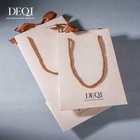 Bolsa de Papel Blanca de Lujo Premium con Asa de Cuerda, Logotipo Personalizado, Bolsa de Regalo para Joyería, Bolsa de Compras para Boutique y Marca Minorista