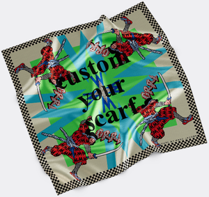 Foulard personalizado Ninja rojo y negro Guerrero japonés estampado estilo tartán pañuelo informal para hombres - Product Image 1