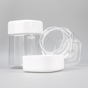 Pot en plastique transparent de qualité alimentaire 19 oz 580 cc, bouteille carrée vide pour bonbons gélifiés 300 ml 10 oz avec bouchon sécurité enfant - Product Image 2