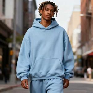 TKAN203 Venta al por mayor Heavyweight 500Gsm Custom Pullover <span class=keywords><strong>French</strong></span> Terry Hoodies Drop Shoulder Streetwear No Strings Sudaderas con capucha de gran tamaño - Product Image 1