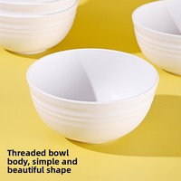 Ensemble de bols, assiettes et tasses en mélamine durable blanc et gris avec motif rayé peint à la main, design moderne minimaliste, forme circulaire, ensemble cadeau