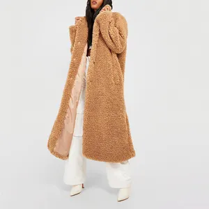 Custom Wholesale Fleece Coats For Women New Arrival Fashion Sherpa Coat Long Warm Coats For Ladies Winter