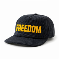 Qianzun OEM Maßgefertigte 3D-Stickerei Logo 5-Panel Bestseller Outdoor Unisex OEM Cord Baseballkappe mit Gebogenem Schirm