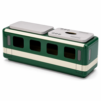 Boîte de rangement en métal imprimée pour cadeaux de Noël avec motif ferroviaire, boîte en étain multi-usages pour la décoration de Noël à la maison