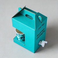 Boîte en papier pour boissons de restaurant, conception personnalisée en usine, boîte en papier pour lait avec porte-gobelets, contenants stériles pour café à emporter avec robinet