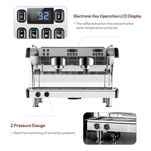 เครื่องชงกาแฟเอสเพรสโซแบบมืออาชีพ9บาร์เครื่องทำกาแฟสแตนเลส<span class=keywords><strong>2</strong></span>กลุ่มสำหรับธุรกิจ - Product Image 4