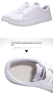 Zapatos de vestir coreanos para hombre, calzado con logotipo personalizado de alta calidad, suela de goma de cuero PU, color blanco - Product Image 2