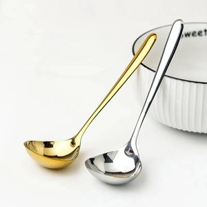ทัพพีสแตนเลสหัวใหญ่ด้ามยาวสำหรับทำอาหารในครัว ช้อนเสิร์ฟหม้อไฟ - Product Image 4