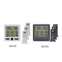Termometer Digital Nirkabel 3 in 1 untuk Dalam dan Luar Ruangan dengan Layar Digital, Monitor Kelembapan, Jam, dan Alarm Suhu Tinggi dan Rendah