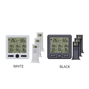 เครื่องวัดอุณหภูมิในร่มและกลางแจ้งแบบไร้สาย 3 in 1 หน้าจอดิจิตอล พร้อมเครื่องวัดความชื้<span class=keywords><strong>น</strong></span> <span class=keywords><strong>น</strong></span>าฬิกา และสัญญาณเตือนอุณหภูมิสูงและต่ำ - Product Image 2