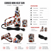 Pistolet à air chaud industriel 2000W, température réglable, pour covering automobile et thermorétraction, câble 3M/5M/9M