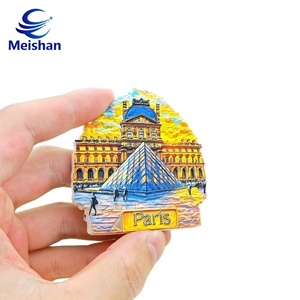Magnet Kulkas 3D Resin Kaku Ramah Lingkungan Grosir Meishan untuk Suvenir Perjalanan Museum Louvre <span class=keywords><strong>Paris</strong></span> Dekorasi Rumah - Product Image 2