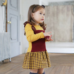 Ropa Infantil Coreana, Vestido Patiala de Algodón para Niñas, Boutique China - Product Image 1