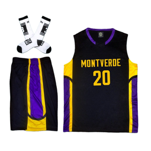 OEM製造の100％ポリエステル製プレミアムメッシュスポーツキット、カスタムデジタルプリント、通気性のある大人用練習用バスケットボールユニフォーム - Product Image 3