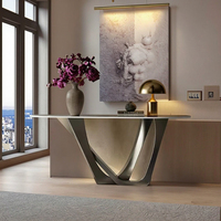 Table console de luxe en acier inoxydable haut de gamme italien pour salon, hôtel, entrée, porche, design moderne et durable
