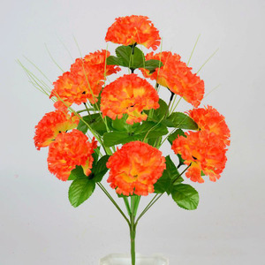 Sevenstar-ramo de flores artificiales de clavel, flores y plantas de 12 cabezas de tela funeraria decorativas, venta al por mayor - Product Image 6