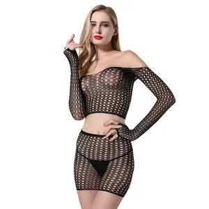 Hot Video Girl Mature Women Mesh Sheer Nude Cut Out Spandex Transparent Lingerie Bodysuit Sexy Stocking Bodystocking