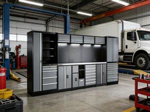 Armoire à outils métallique combinée robuste et personnalisable, en acier à fermeture douce, idéale pour atelier, <span class=keywords><strong>garage</strong></span>, quincaillerie et mobilier - Product Image 4