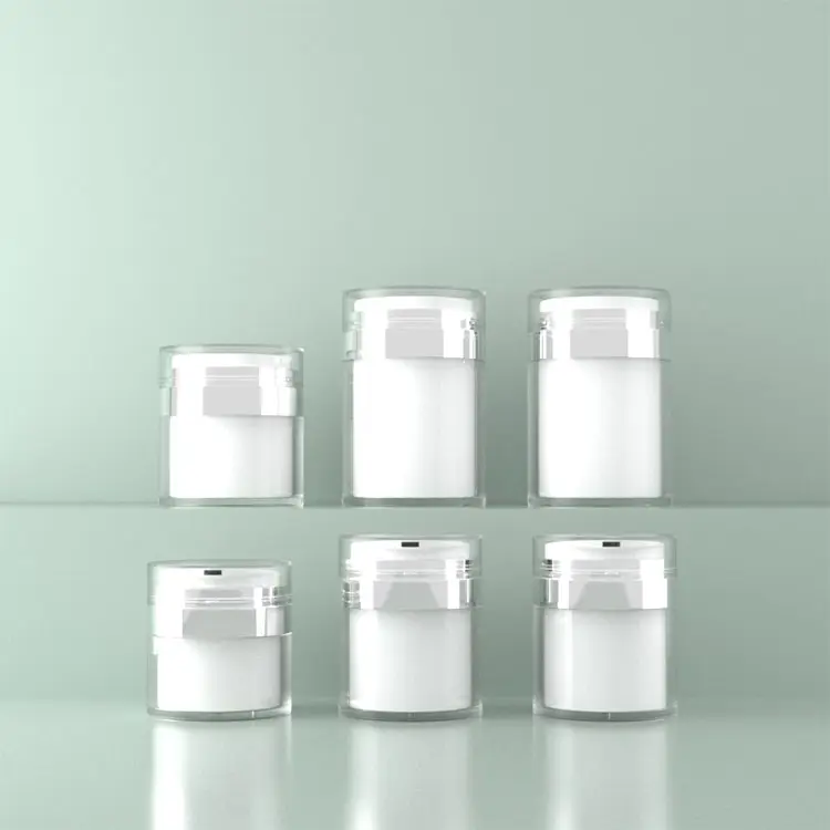 2024 mới nhựa mỹ phẩm lọ nhựa trắng Jar sang trọng ngọt ngào nhựa mỹ phẩm Jar mờ