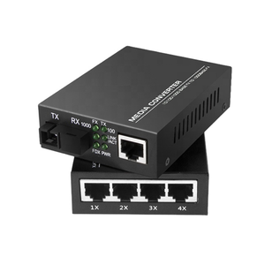 공장 판매 1 섬유 4rj45 LAN 포트 미디어 변환기 1000m Sc 단일 모드 광섬유 미디어 변환기 3KM 20KM - Product Image 1