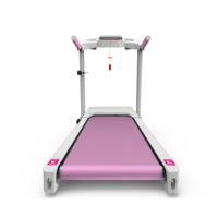 Caminadora Eléctrica SHULI para el Hogar, 0.5-7.5 MPH, Capacidad de 265 LBS, Rosada, Plegable, con Manijas, 2.5 HP, Pantalla LED, Inclinación Manual de 3 Niveles