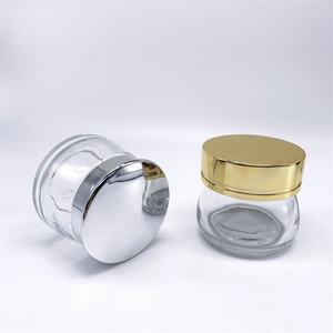 Pot en verre cosmétique rond de 50 ml et 100 ml, transparent, pour crème, soin de la peau, gommage corporel, avec couvercle doré - Product Image 5