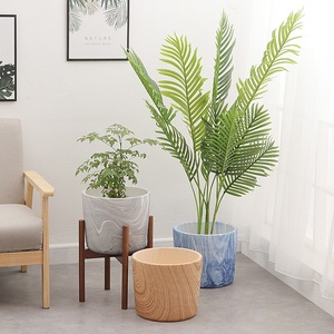 Décoration intérieure 13 pouces <span class=keywords><strong>rectangle</strong></span> grande marbre succulentes <span class=keywords><strong>pot</strong></span> gris <span class=keywords><strong>grand</strong></span> <span class=keywords><strong>pot</strong></span> en céramique avec des plantes - Product Image 5