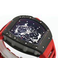 Montre de plongée sportive pour homme de haute qualité avec réserve de marche, verre saphir, boîtier en fibre durable, automatique, squelette, RM055, montre mécanique pour homme