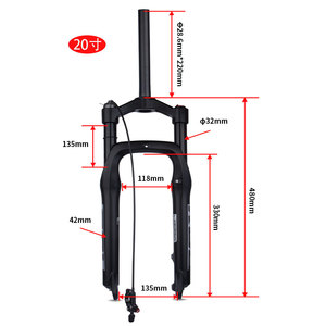 Snowy Beach <strong>Bike</strong> 26 Inch Front Fork Wide <strong>Fat</strong> 4.0 Tyre 20 Inch <strong>Bike</strong> Forks Magnesium <strong>Shock</strong> air Fork 135mm Cycling Accessories - Product Image 4