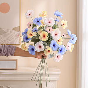 Fleurs artificielles de pavot et de pivoine en soie Runye, réalistes, pour la décoration intérieure et les arrangements floraux. - Product Image 3