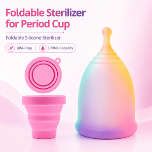 Esterilizador de Discos Menstruales de Silicona Plegable Personalizado Furuize, Esterilizador de Copas Menstruales, Vaporizador de 170 ml, Libre de BPA, Plegable - Product Image 1