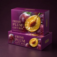 Boîte cadeau pour fruits en prune violette avec poignée, emballage pour produits frais, emballage cadeau en gros