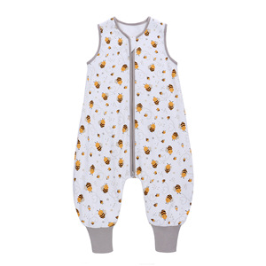 Sac de couchage 100% coton pour bébé <span class=keywords><strong>0</strong></span>-6 <span class=keywords><strong>mois</strong></span>, couverture portable douce pour nouveau-né avec fermeture éclair, emmaillotage léger avec jambes pour bébé - Product Image 4