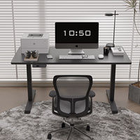 Bureau debout électrique extensible et réglable en hauteur, avec cadre en bois recouvert d'une peinture antirouille, pour une utilisation dans les villas et les meubles de maison