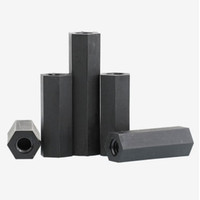 1000 pièces/sac Entretoises hexagonales en nylon noires femelle-femelle M2 M2.5 M3 M4