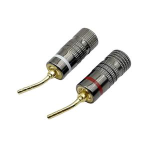 Conector gris de cobre chapado en oro de 2 mm para altavoz, cable de altavoz con conector banana blanco y rojo, junta banana sin soldadura, salida de fábrica - Product Image 2