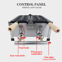 Prix usine Snack équipement 110v 220 volts crème glacée 14 forme de poisson bulle Commercial gaufrier gaz Taiyaki Machine