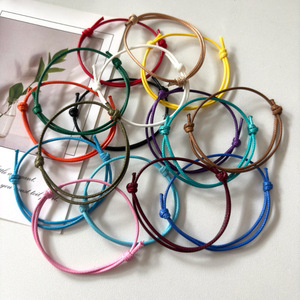 Pulseras de cordón encerado al por mayor, ajustables con nudo deslizante, de cuerda fina, para DIY y dijes - Product Image 1