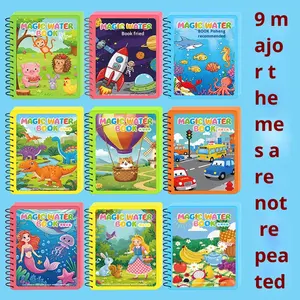 <span class=keywords><strong>Libro</strong></span> de Pintura de Acuarelas para Niños, Encuadernado en Espiral, Papel Mágico Reutilizable, Juego de Colorear para Niños y Niñas, Multicolor - Product Image 2