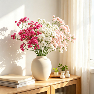 Nouvelles <span class=keywords><strong>fleurs</strong></span> artificielles en PVC souple type Gypsophile pour décorations de mariage, intérieur et extérieur, vente en gros - Product Image 4