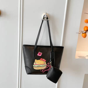 Nouveau Sac Fourre-tout Minimaliste en PU Couleur Unie pour Femme 2026 avec Fermeture Éclair et Portefeuille, Design Mignon de Dessin Animé - Product Image 5