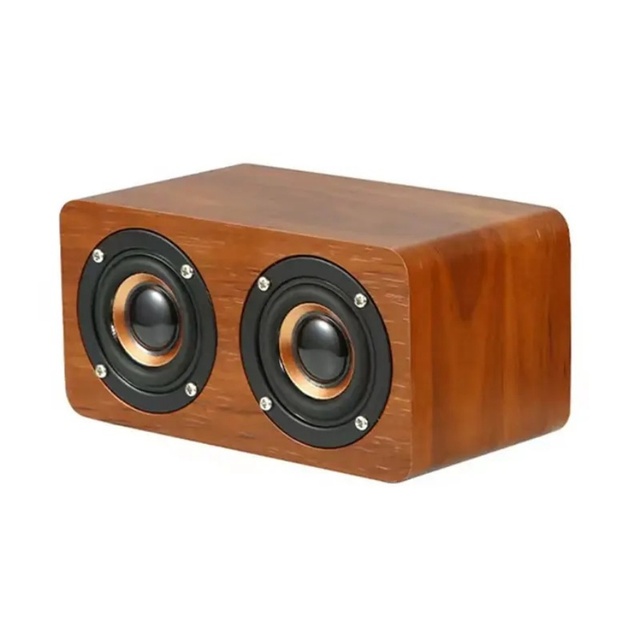 K5A Portable for HiFi 5-Inch Wooden Bamboo Subwoofer Speaker Wireless Stereo for Home Theatre Mobile Phone Memory Card