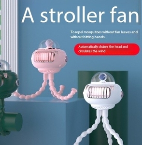 Nuevo Ventilador para Cochecito de Bebé, Cabezal Giratorio, Sin Aspas, Tipo Pulpo, Portátil, Recargable, Silencioso, Pequeño - Product Image 4